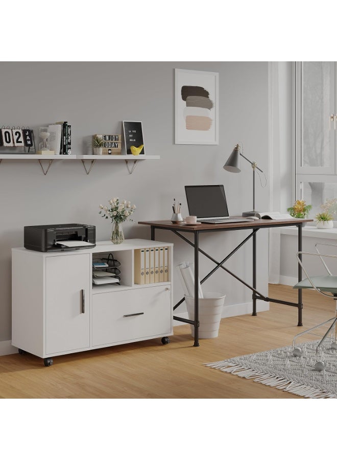 Panana Office File Cabinet with Lock (White) - Image 4